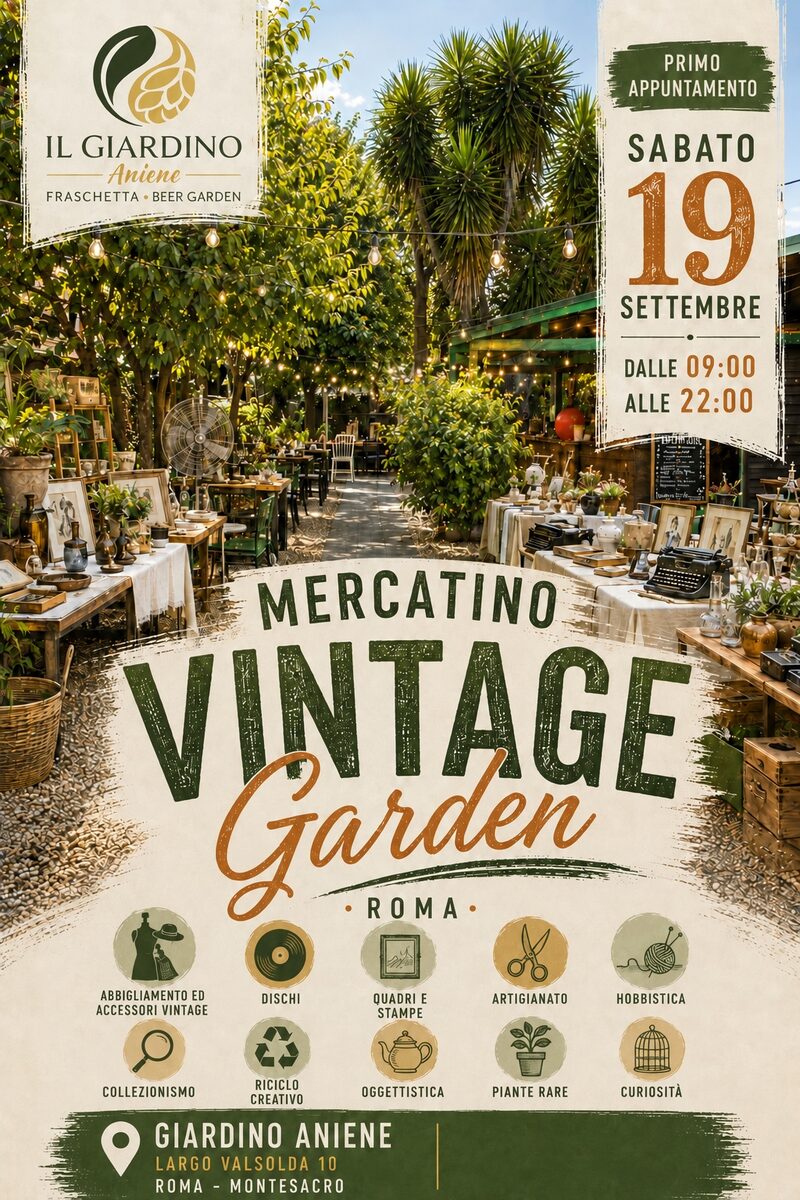 Locandina Mercatino Vintage Garden, 19 settembre 2026